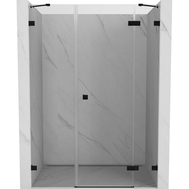 Mexen Lunar sprchové dvere výklopné pravé 140 cm, transparentné, čierne - 834S-140-050-70-00-P