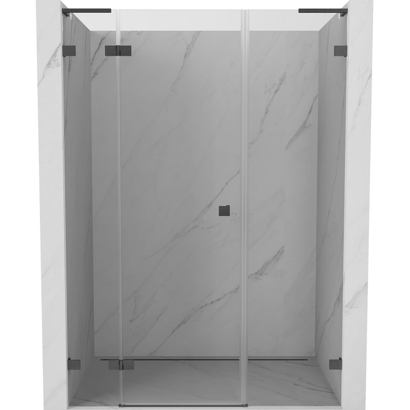 Mexen Lunar L sprchové dvere otočné ľavé 140 cm, transparentné, kartáčovaná zbraň šedá - 834SL-140-050-66-00-L