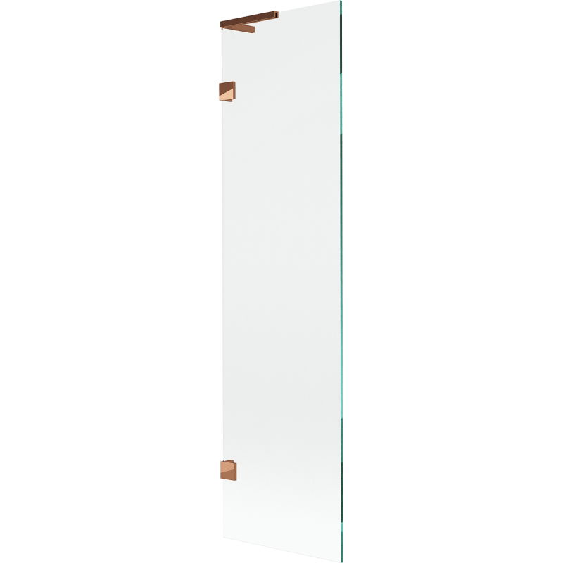 Mexen Lunar L paraván na vaňu 1-krídlový 50 x 150 cm, transparentný, ružové zlato - 897L-050-000-60-00