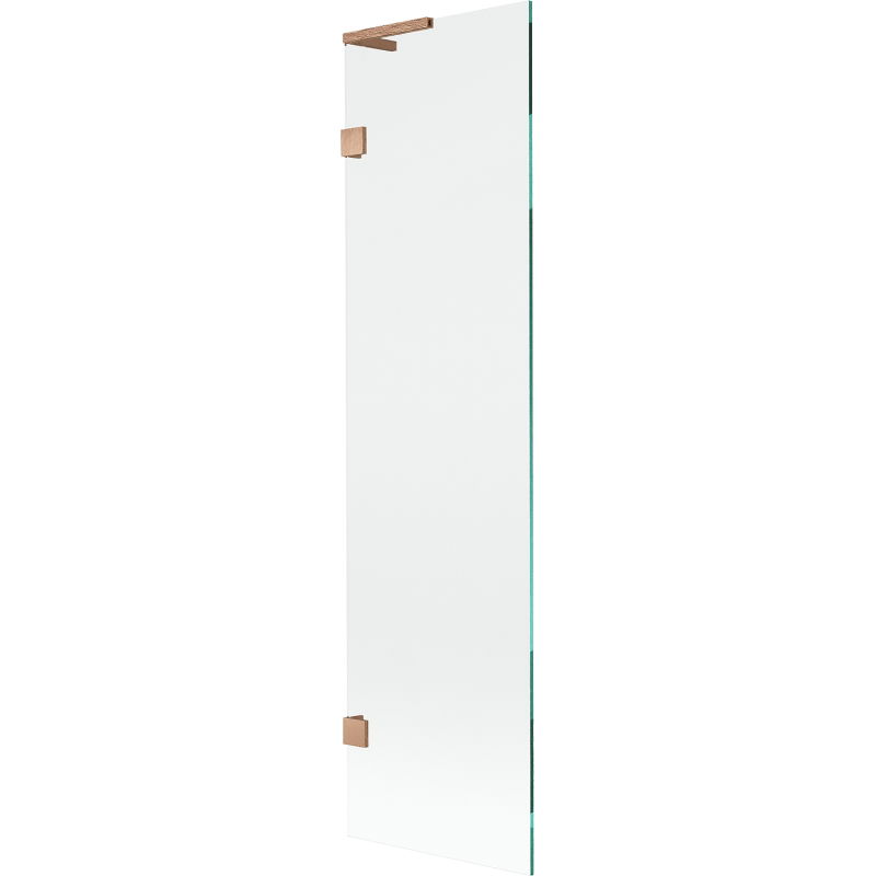 Mexen Lunar L vaňový paravan - 1-krídlový 50 x 150 cm, transparentný, kartáčovaná meď - 897L-050-000-65-00