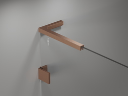 Mexen Lunar L vaňová zástenia 1-krídlová 100 x 150 cm, transparentná, brúsená meď - 897L-100-000-65-00