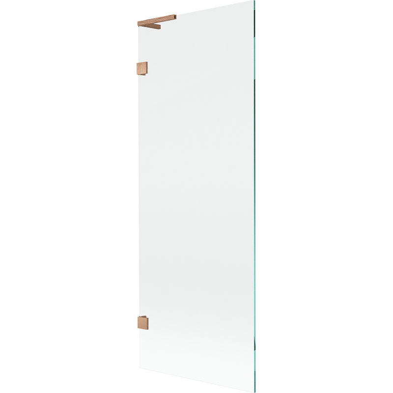 Mexen Lunar L paraván na vaňu 1-krídlový 70 x 150 cm, transparentný, brúsená meď - 897L-070-000-65-00