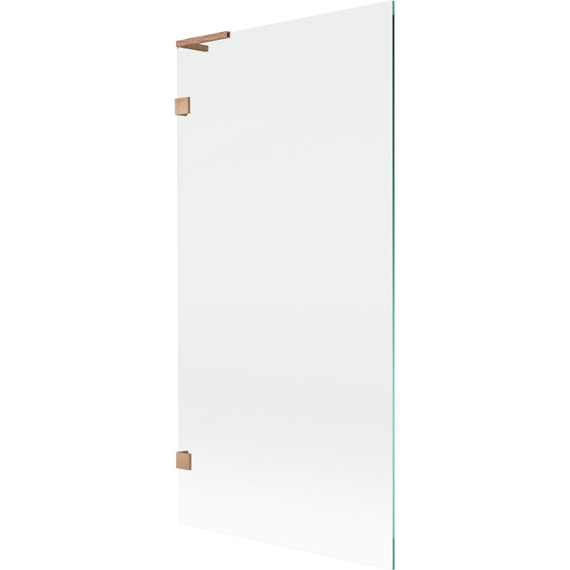 Mexen Lunar L paraván na vaňu, 1-krídlový, 90 x 150 cm, transparentný, brúsená meď - 897L-090-000-65-00