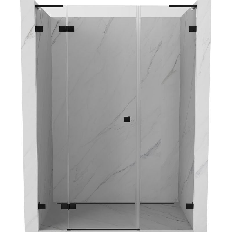 Mexen Lunar L sprchové dvere otočné ľavé 155 cm, transparentné, čierne - 834SL-155-050-70-00-L