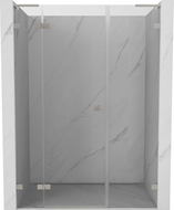 Mexen Lunar L sprchové dvere s otočnými ľavými 155 cm, transparentné, kartáčovaný nikel - 834SL-155-050-97-00-L