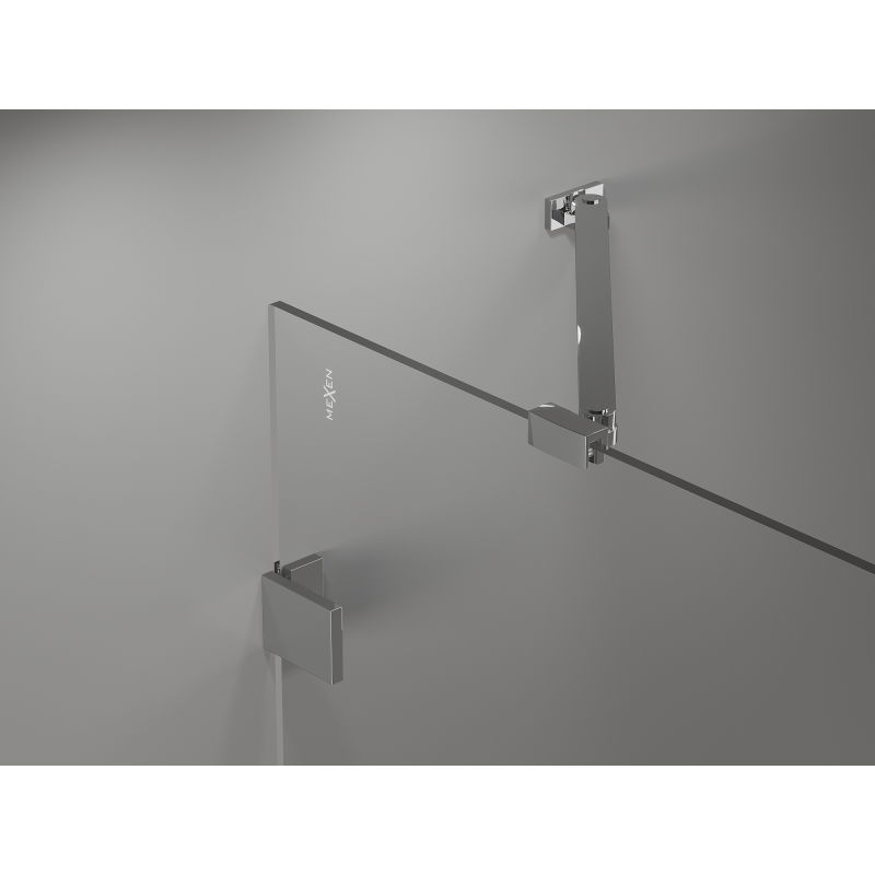 Mexen Lunar vaňová zástenka 2-krídlová ľavá 130 x 150 cm, transparentná, chróm - 897-130-100-01-00-L