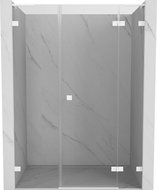 Mexen Lunar L sprchové dvere otváravé pravé 160 cm, priehľadné, biele - 834SL-160-050-20-00-P