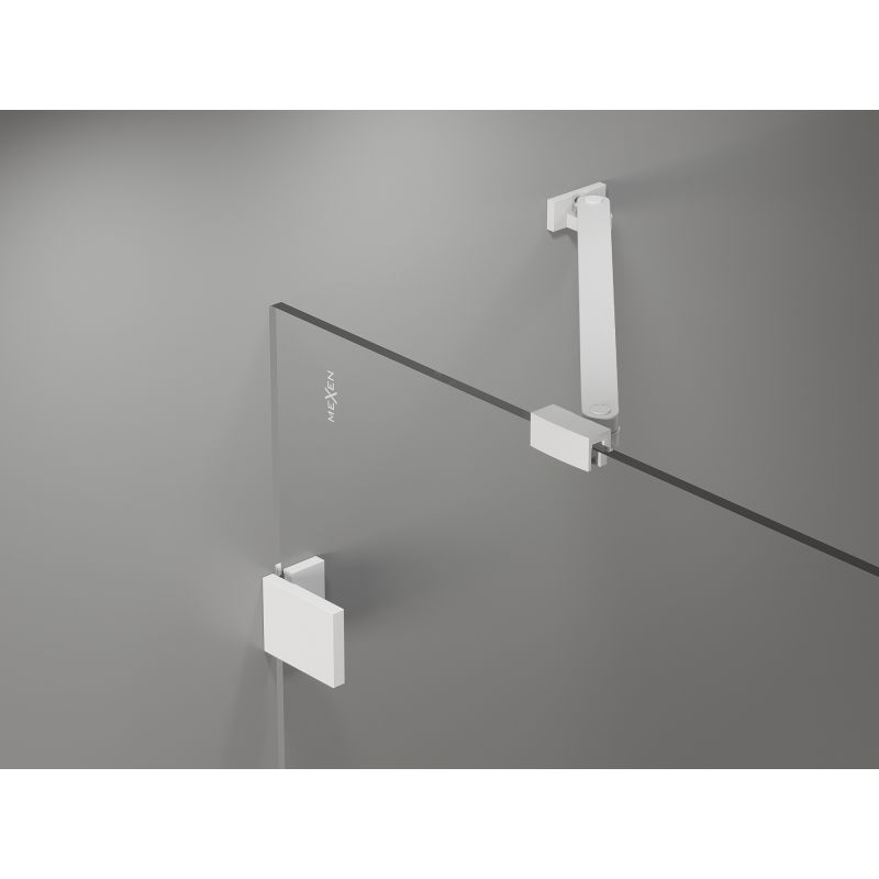 Mexen Lunar dvojkrídlový nástenný panel ľavý 100 x 150 cm, transparentný, biely - 897-100-100-20-00-L