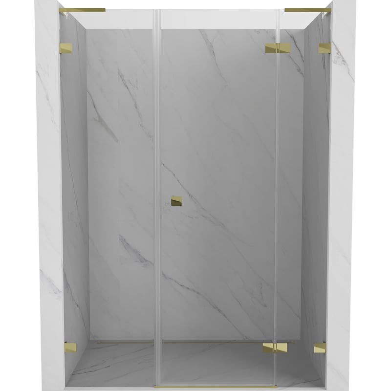 Mexen Lunar L sprchové dvere výklopné pravé 140 cm, transparentné, zlaté - 834SL-140-050-50-00-P