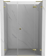 Mexen Lunar L sprchové dvere otočné pravé 155 cm, transparentné, zlaté - 834SL-155-050-50-00-P