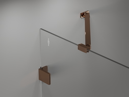 Mexen Lunar dvojdverový vaňový dvere ľavý 130 x 150 cm, transparentný, ružové zlato - 897-130-100-60-00-L