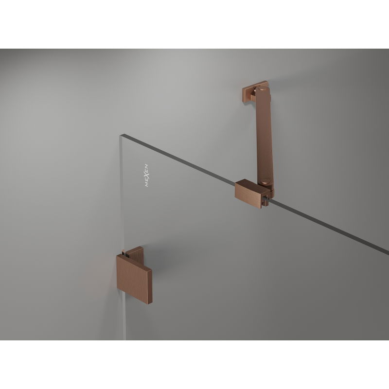 Mexen Lunar 2-krídlový sprchový paraván ľavý 100 x 150 cm, transparentný, brúsená meď - 897-100-100-65-00-L
