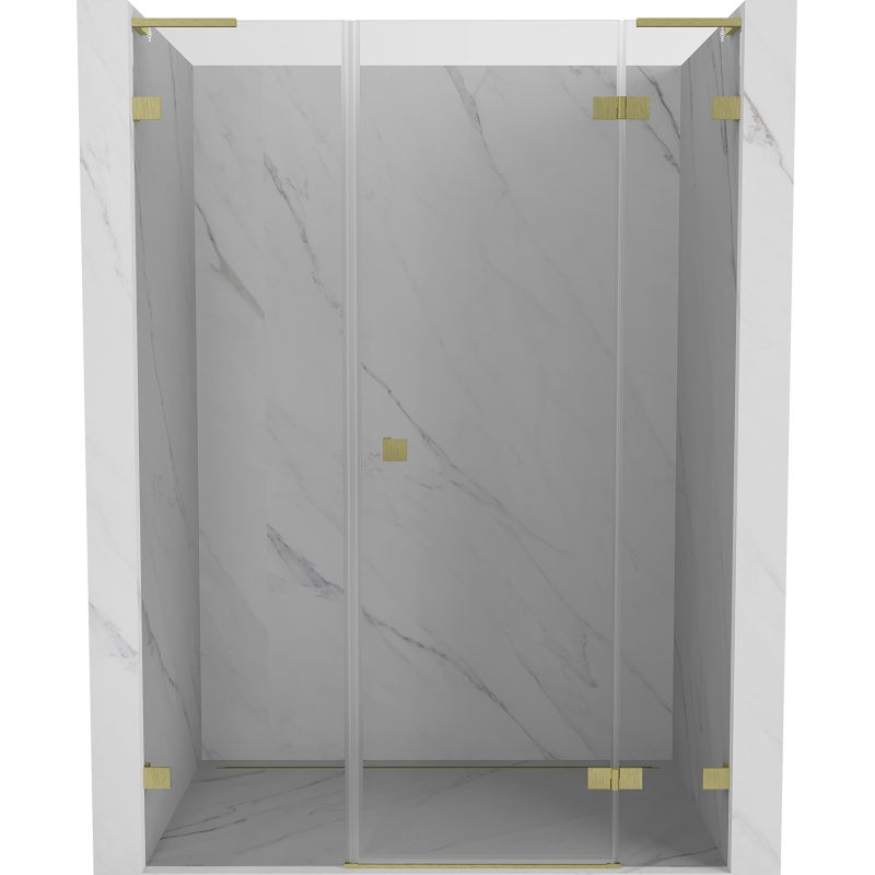 Mexen Lunar L sprchové dvere výklopné pravé 140 cm, transparentné, zlaté brúsené - 834SL-140-050-55-00-P