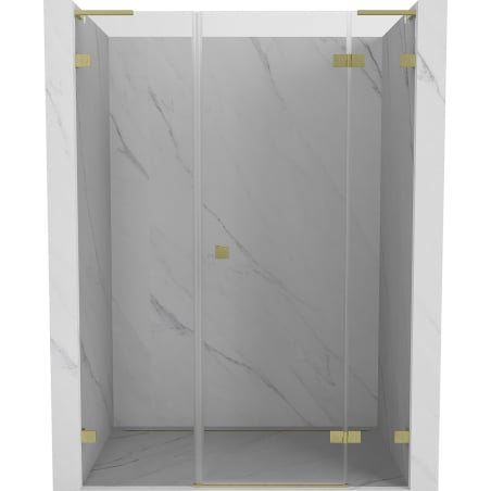 Mexen Lunar L sprchové dvere výklopné pravé 140 cm, transparentné, zlaté brúsené - 834SL-140-050-55-00-P