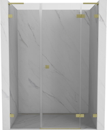 Mexen Lunar L sprchové dvere výklopné pravé 140 cm, transparentné, zlaté brúsené - 834SL-140-050-55-00-P
