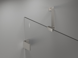 Mexen Lunar paraván na vaňu 2-krídlový ľavý 140 x 150 cm, transparentný, brúsený nikel - 897-140-100-97-00-L