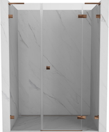 Mexen Lunar L sprchové dvere pravý otvárací 135 cm, priehľadné, ružové zlato - 834SL-135-050-60-00-P
