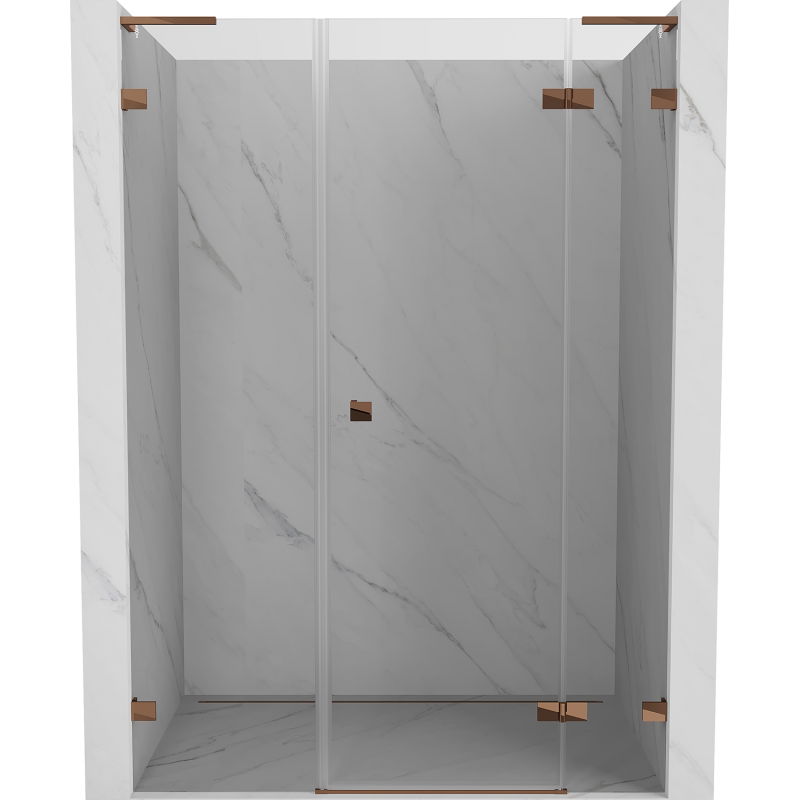 Mexen Lunar L sprchové dvere otváravé pravé 155 cm, transparentné, ružové zlato - 834SL-155-050-60-00-P