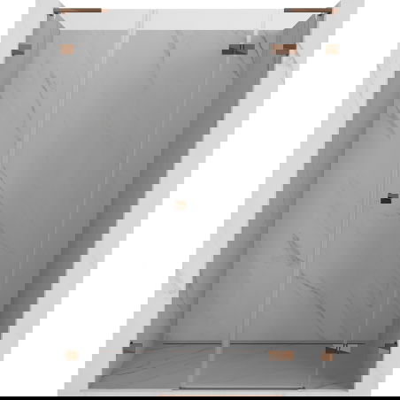 Mexen Lunar L sprchové dvere otočné pravé 155 cm, transparentné, ružové zlato - 834SL-155-050-60-00-P