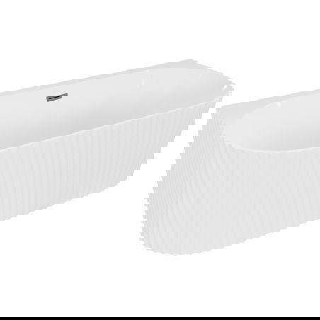 Mexen Sella voľne stojaca prístenná ryhovaná vaňa 170 x 80 cm, biela lesklá, prepad gun metal - 52711708000-95