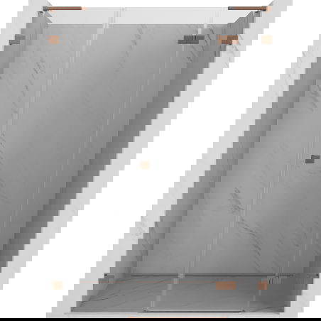 Mexen Lunar L sprchové dvere otočné pravé 125 cm, transparentné, brúsená meď - 834SL-125-050-65-00-P