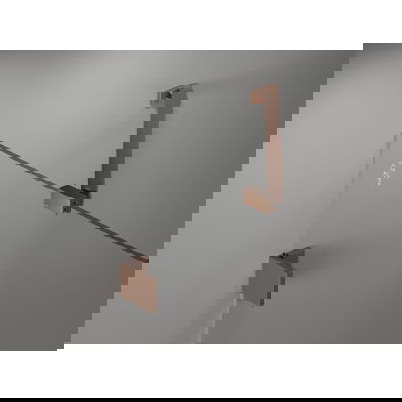 Mexen Lunar sprchový kút 2-krídlový pravý 140 x 150 cm, transparentný, kartáčovaná meď - 897-140-100-65-00-P