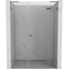 Mexen Lunar L sprchové dvere otváracie pravé 145 cm, transparentné, kartáčovaná meď - 834SL-145-050-65-00-P