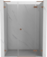 Mexen Lunar L sprchové dvere otváracie pravé 155 cm, transparentné, brúsená meď - 834SL-155-050-65-00-P