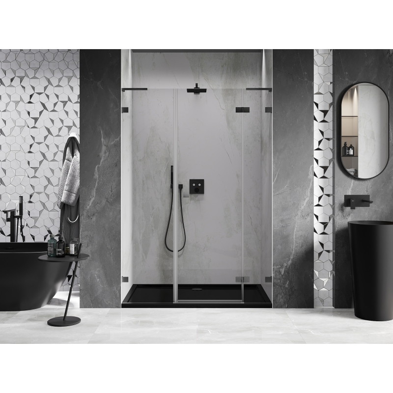 Mexen Lunar L sprchové dvere otváracie pravé 140 cm, transparentné, brúsená gun šedá - 834SL-140-050-66-00-P