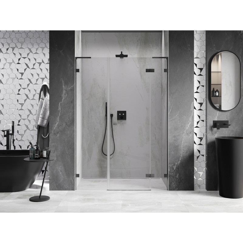 Mexen Lunar L sprchové dvere otváracie pravé 140 cm, transparentné, brúsená gun šedá - 834SL-140-050-66-00-P