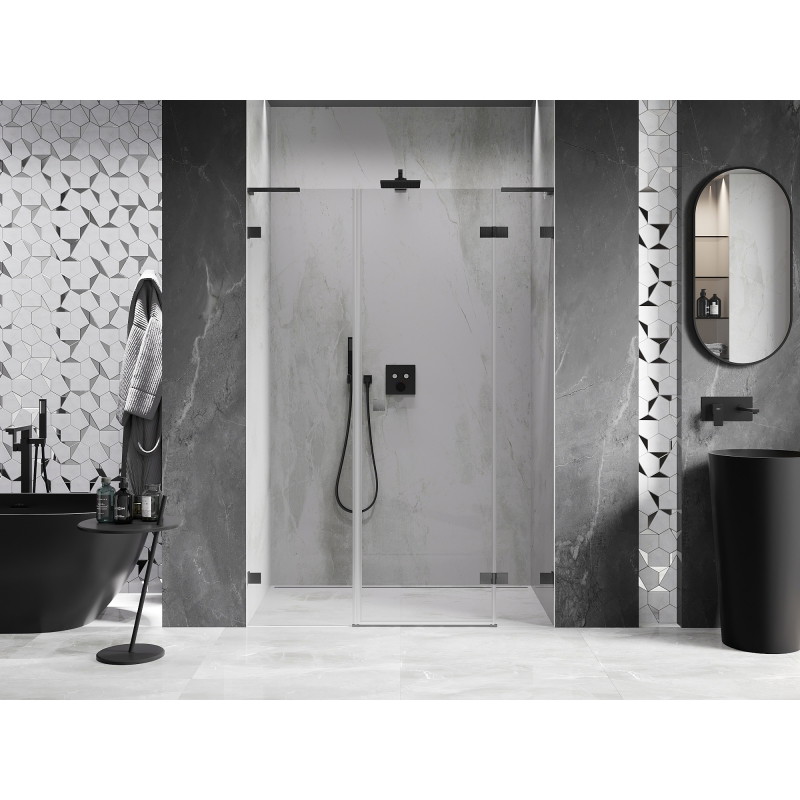 Mexen Lunar L sprchové dvere otváracie pravé 140 cm, transparentné, brúsená gun šedá - 834SL-140-050-66-00-P
