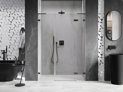 Mexen Lunar L sprchové dvere otváracie pravé 140 cm, transparentné, brúsené gun gray - 834SL-140-050-66-00-P