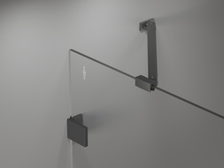 Mexen Lunar sprchový záves dvojkrídlový pravý 80 x 150 cm, transparentný, gun gray brúsený - 897-080-100-66-00-P