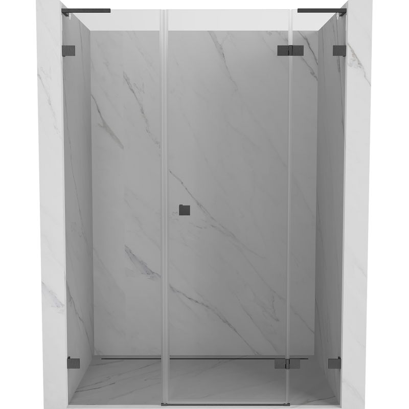 Mexen Lunar L sprchové dvere pravé 155 cm, priehľadné, brúsená zbraňová šedá - 834SL-155-050-66-00-P