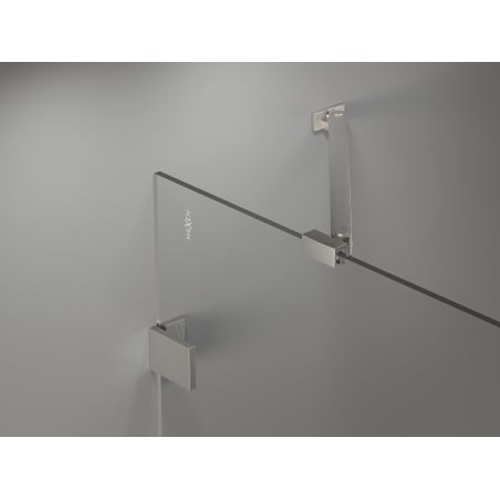 Mexen Lunar vaňová zástena dvojdielna pravá 140 x 150 cm, transparentná, kefovaný nikel - 897-140-100-97-00-P