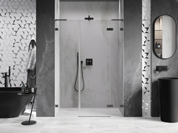 Mexen Lunar L sprchové dvere otváracie pravé 140 cm, transparentné, gun metal - 834SL-140-050-95-00-P