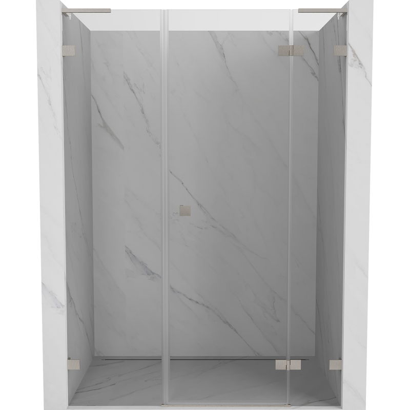 Mexen Lunar L sprchové dvere krídlové pravé 135 cm, transparentné, kartáčovaný nikel - 834SL-135-050-97-00-P
