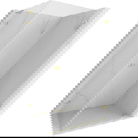 Mexen Lunar-B L sprchový kút otočný pravý 95 x 90 cm, transparentný, zlatý kartáčovaný - 832L-095-090-55-00-P