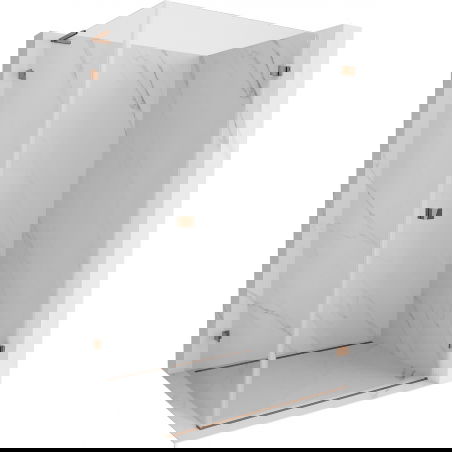 Mexen Lunar-B L sprchovací kút s otváracími pravými dverami 100 x 70 cm, priehľadný, ružové zlato - 832L-100-070-60-00-P