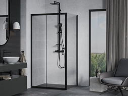 Mexen Apia sprchová kabína, posuvné dvere 135 x 70 cm, transparentnéné, čierna - 840-135-070-70-00
