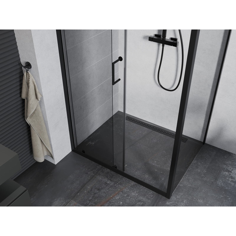 Mexen Apia posuvný sprchovací kút 135 x 90 cm, transparentný, čierny - 840-135-090-70-00