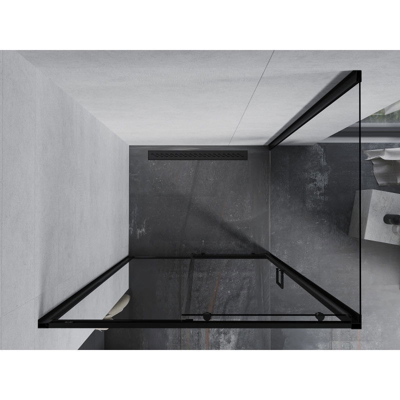 Mexen Apia sprchová kabína posuvná 135 x 100 cm, transparentná, čierna - 840-135-100-70-00