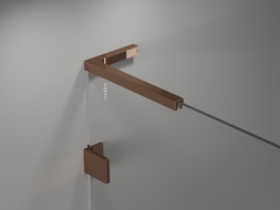 Mexen Lunar L vaňová zástenka dvojkrídlová ľavá 90 x 150 cm, priehľadná, ružové zlato - 897L-090-100-60-00-L