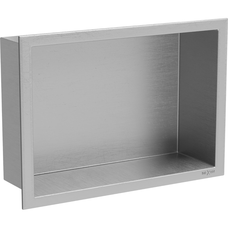 Mexen X-Wall-R nástenná polica s golierom 30 x 20 cm, inox - 1910302010