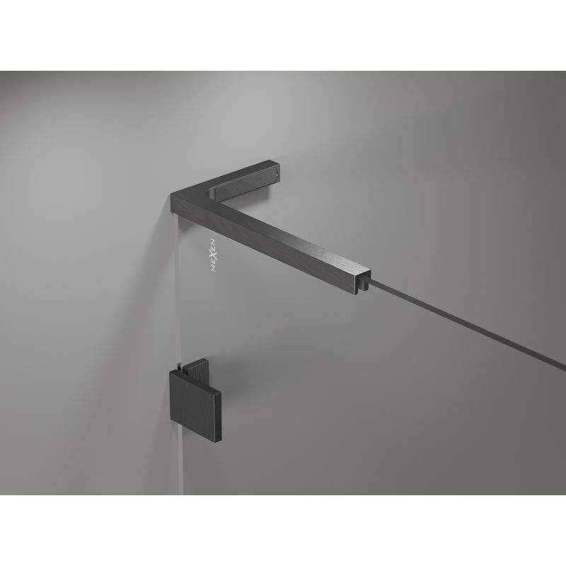 Mexen Lunar L vaňová zástena dvojdielna ľavá 120 x 150 cm, transparentná, Gun Gray brúsená - 897L-120-100-66-00-L