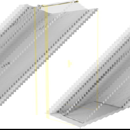 Mexen Mist T sprchovací kút s výkyvnými dverami 75 x 75 cm, priehľadný, zlatý - 8A4T-075-075-50-00