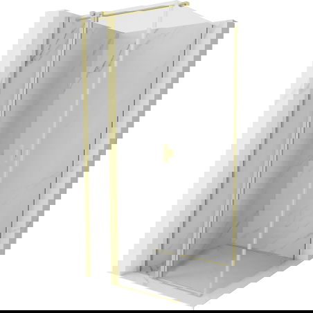 Mexen Mist T sprchová kabína s otváracími dverami 70 x 70 cm, číra, zlatá kartáčovaná - 8A4T-070-070-55-00