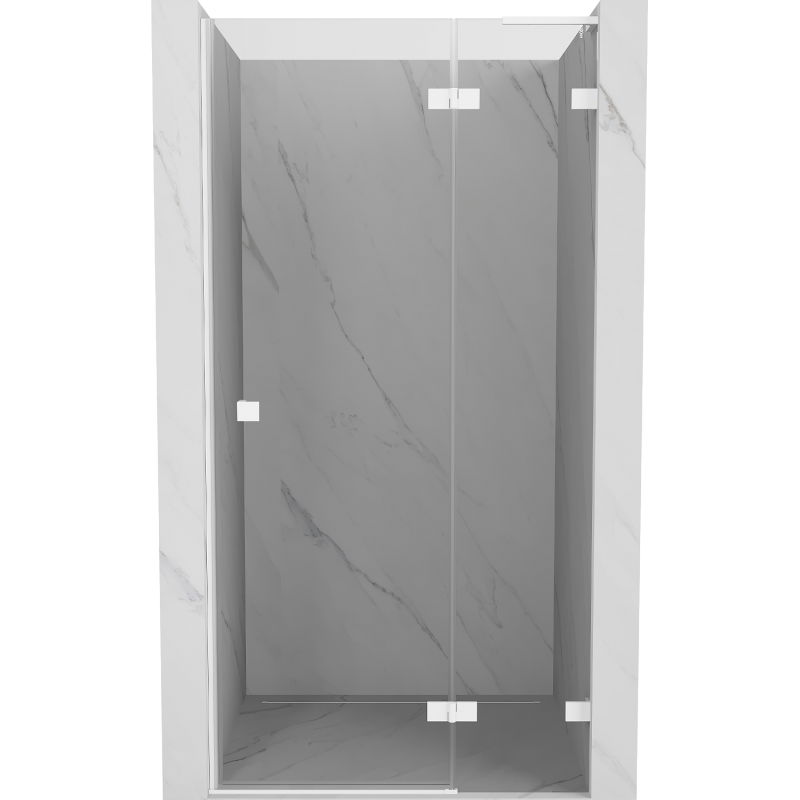Mexen Lunar L sprchové dvere otvárajúce sa pravé 110 cm, transparentné, biele - 834L-110-000-20-00-P