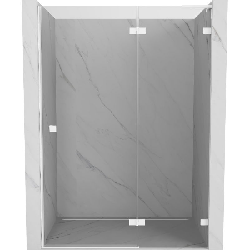 Mexen Lunar L sprchové dvere otočné pravé 140 cm, transparentné, biele - 834L-140-000-20-00-P