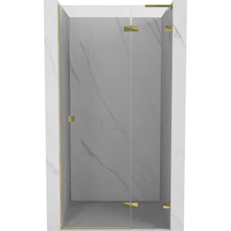 Mexen Lunar L sprchové dvere otočné pravé 80 cm, priehľadné, zlaté - 834L-080-000-50-00-P